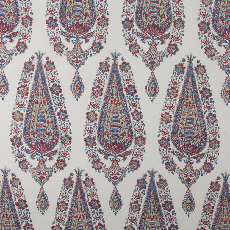 Brunschwig &amp; Fils Komal Paisley Madder/Blue Fabric