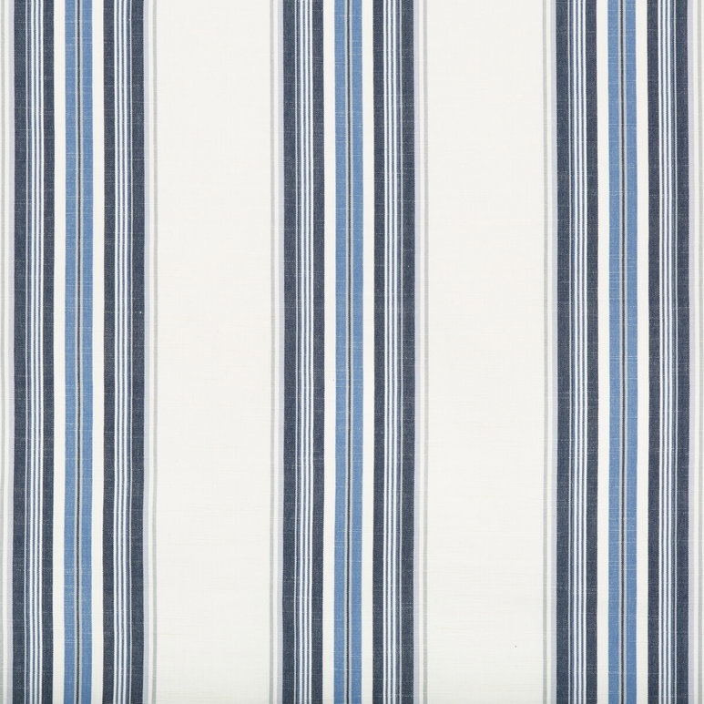 Brunschwig &amp; Fils Verdon Stripe Indigo/Sky Fabric