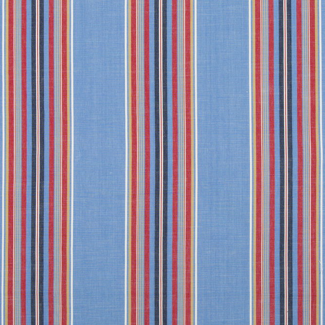Brunschwig &amp; Fils Verdon Stripe Blue/Red Fabric