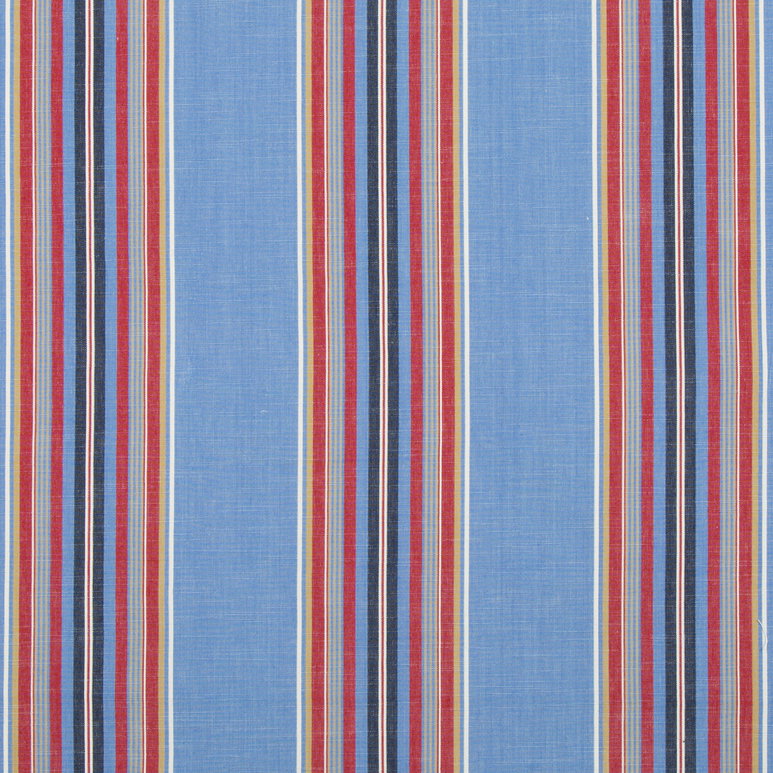 Brunschwig &amp; Fils Verdon Stripe Blue/Red Fabric