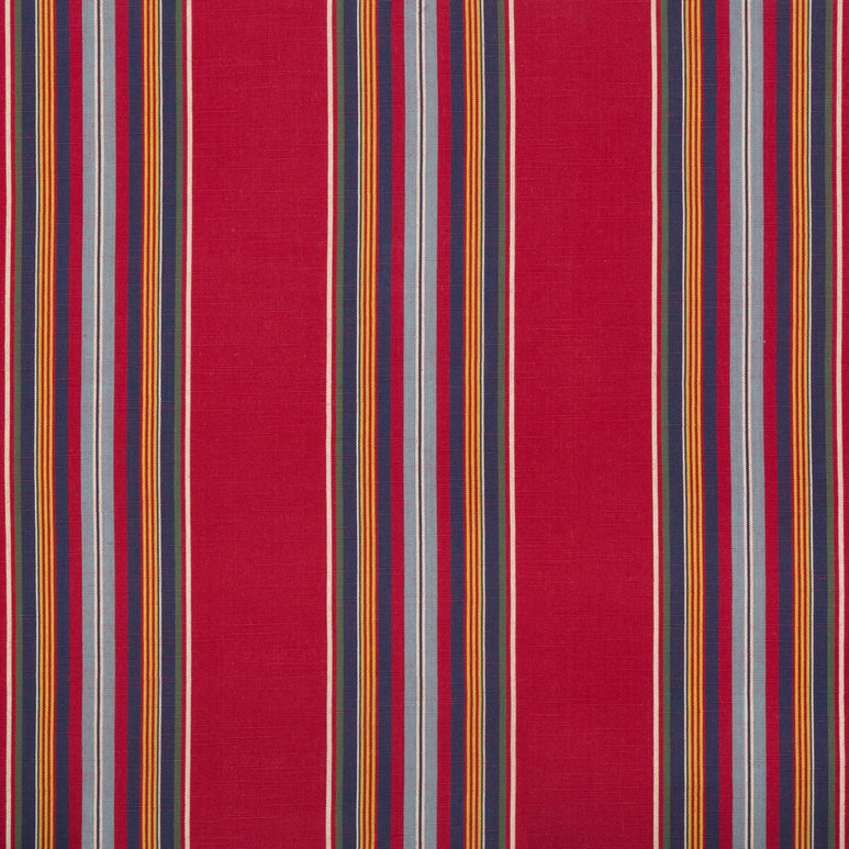 Brunschwig &amp; Fils Verdon Stripe Red/Navy Fabric