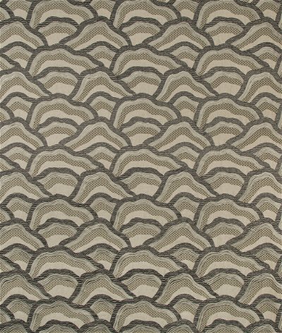 Brunschwig & Fils Les Rizieres Embroidery Silver/Charcoal Fabric