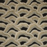 Brunschwig & Fils Les Rizieres Embroidery Black/Gold Fabric