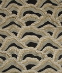 Brunschwig & Fils Les Rizieres Embroidery Black/Gold Fabric
