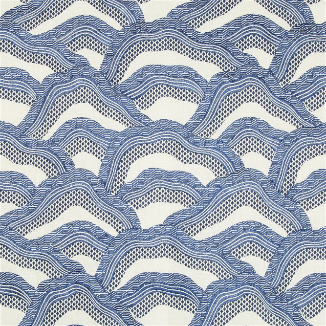 Brunschwig &amp; Fils Les Rizieres Embroidery Royal/Navy Fabric