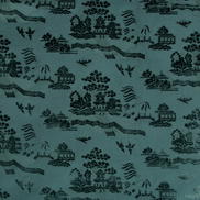 Brunschwig & Fils La Pagode Velvet Teal Fabric