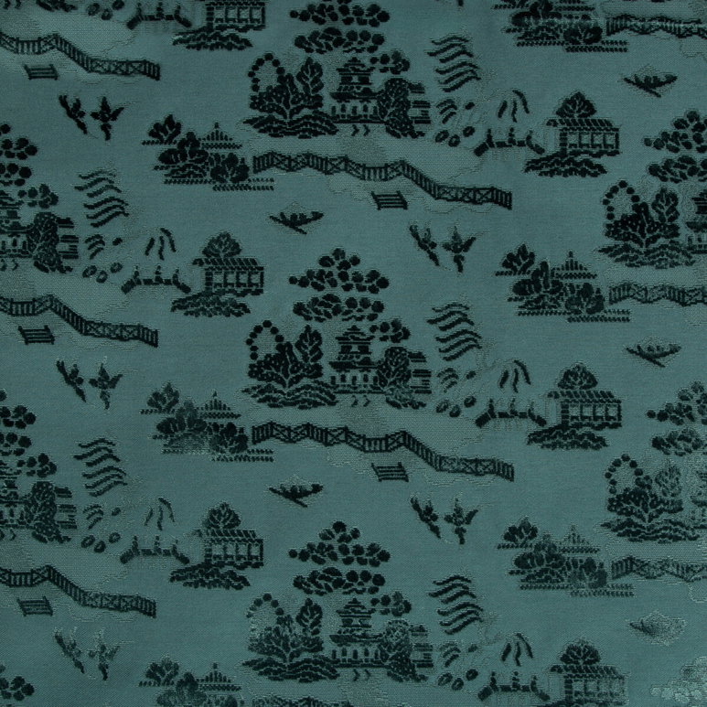 Brunschwig &amp; Fils La Pagode Velvet Teal Fabric