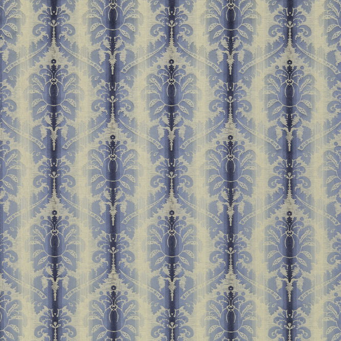 Brunschwig &amp; Fils Poivre Damask Indigo/Sky Fabric