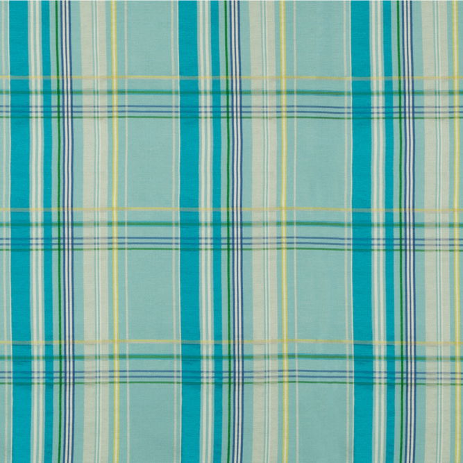 Brunschwig &amp; Fils La Comelle Plaid Aqua Fabric