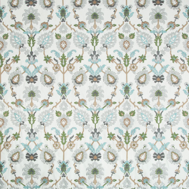 Brunschwig &amp; Fils Solanum Embroidery Mist Fabric