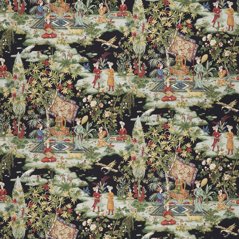Brunschwig &amp; Fils Lodi Garden Print Onyx Fabric