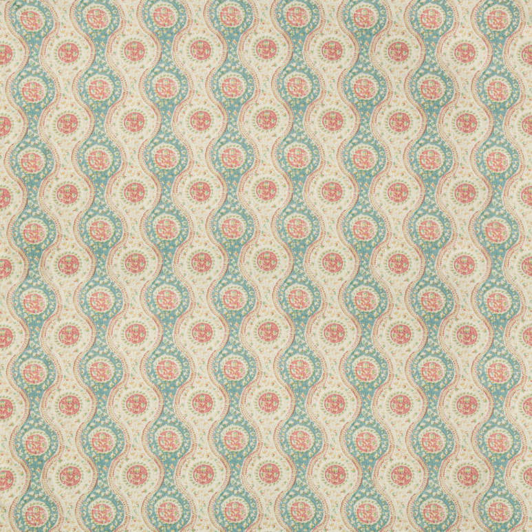Brunschwig &amp; Fils Nadari Print Teal/Rose Fabric