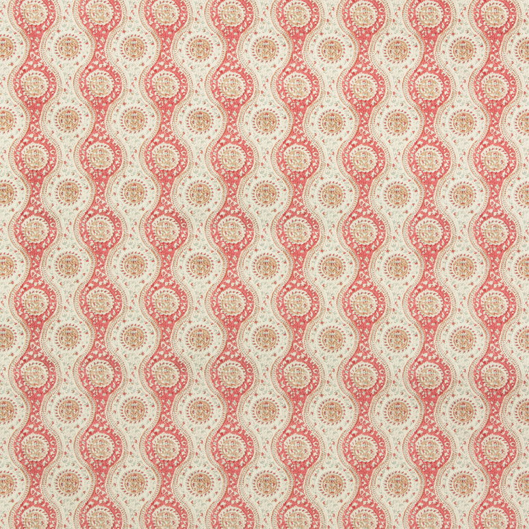 Brunschwig &amp; Fils Nadari Print Red/Beige Fabric