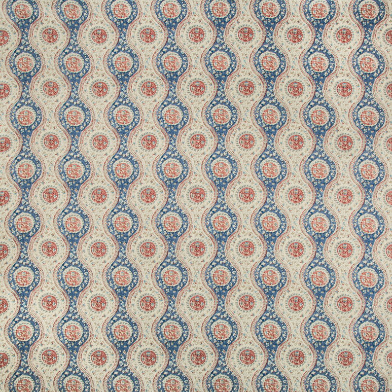 Brunschwig &amp; Fils Nadari Print Blue/Red Fabric