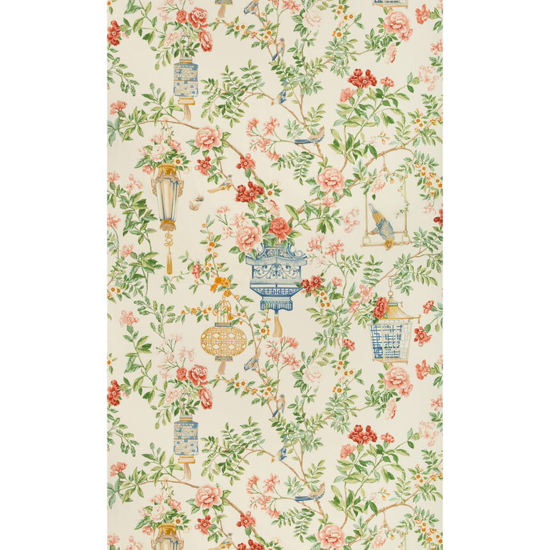 Brunschwig &amp; Fils Jardin Fleuri Print Ivory Fabric