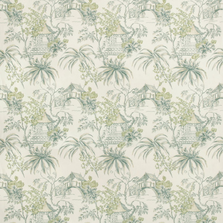 Brunschwig &amp; Fils Tongli Print Lagoon Fabric
