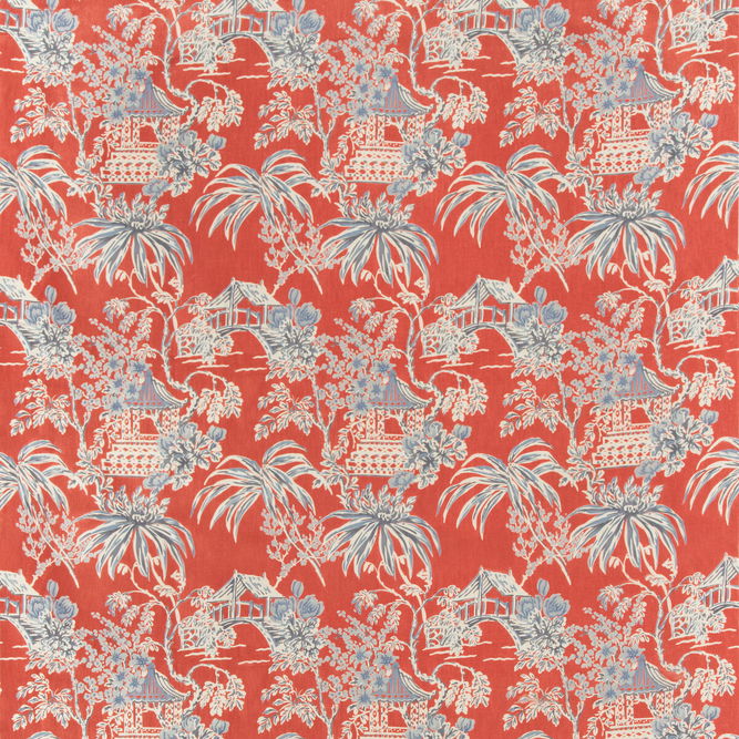 Brunschwig &amp; Fils Tongli Print Red Fabric
