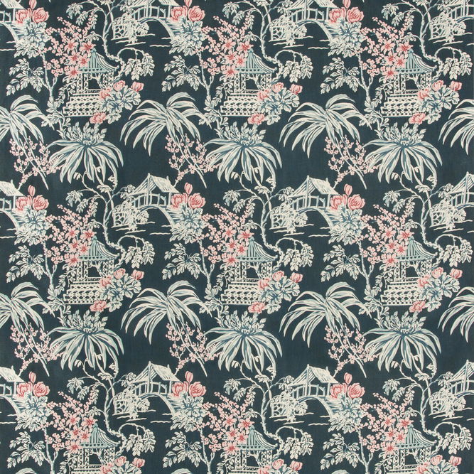 Brunschwig &amp; Fils Tongli Print Midnight Fabric
