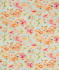 Brunschwig & Fils Ming Dragon Print Aqua Fabric