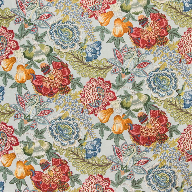 Brunschwig &amp; Fils Karabali Print Aqua Fabric
