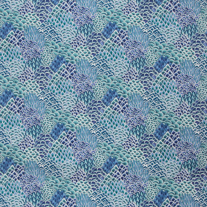 Brunschwig &amp; Fils Katibi Print Turquoise Fabric