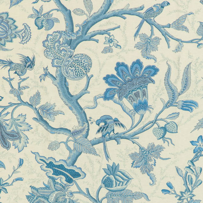 Brunschwig &amp; Fils Louverne Print Blue Fabric