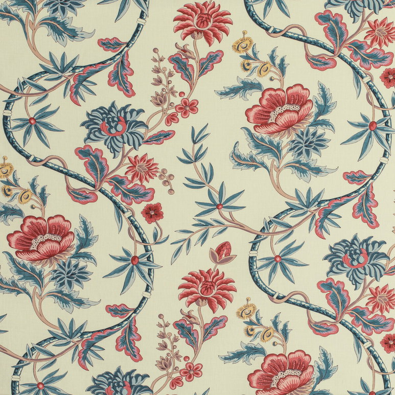 Brunschwig &amp; Fils Veronique Print Blue Fabric