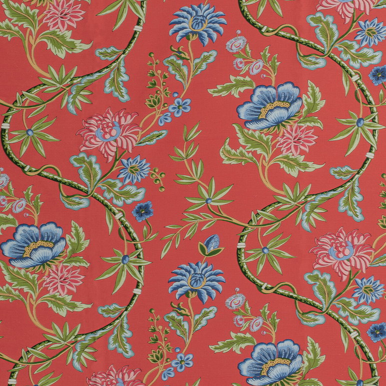 Brunschwig &amp; Fils Veronique Print Red Fabric