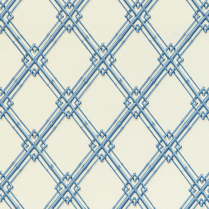 Brunschwig &amp; Fils Le Bambou Print Blue Fabric