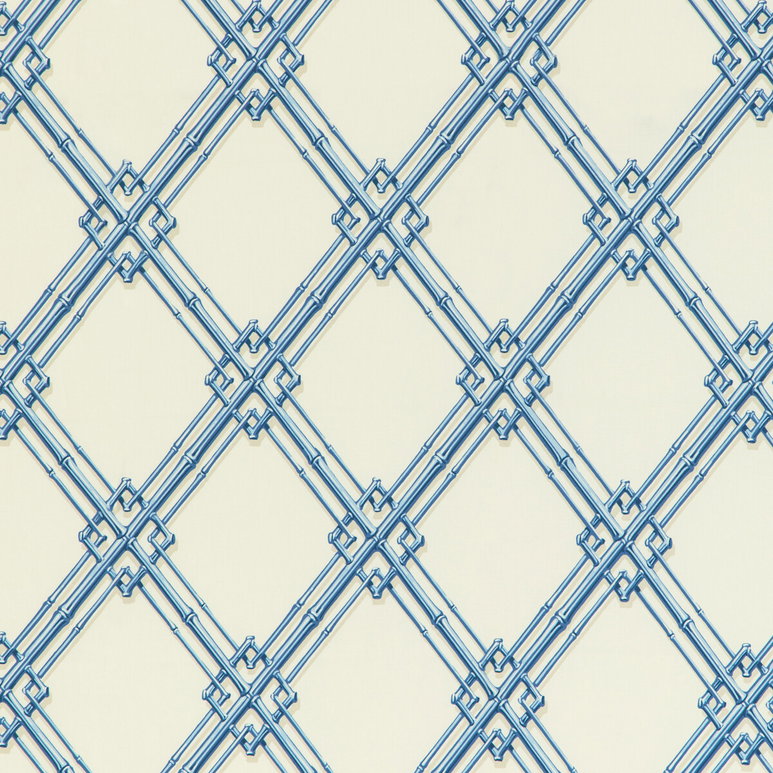 Brunschwig &amp; Fils Le Bambou Print Blue Fabric