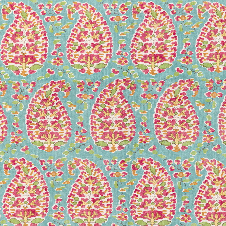 Brunschwig &amp; Fils Rougier Print Aqua Fabric