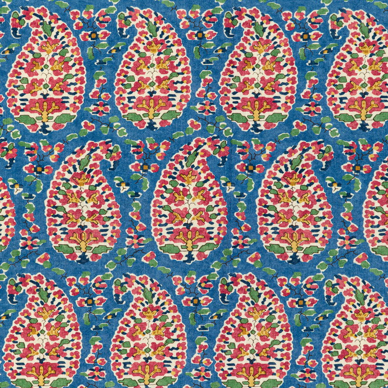 Brunschwig &amp; Fils Rougier Print Blue/Red Fabric