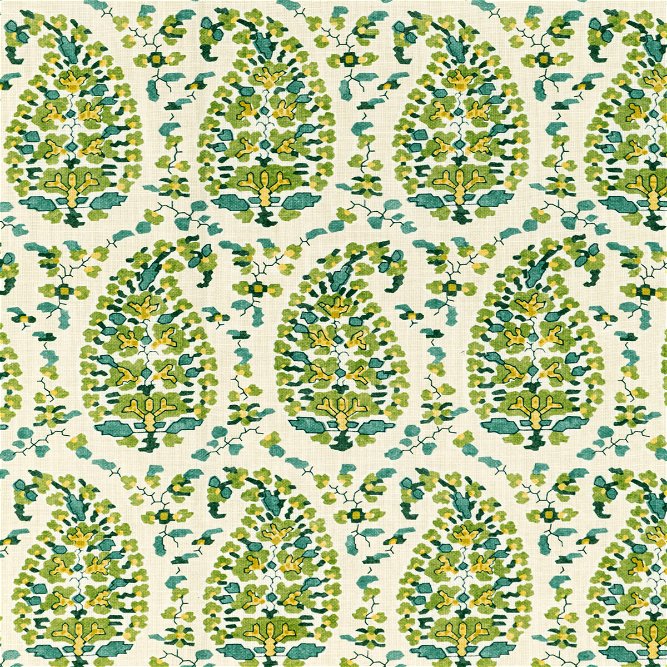 Brunschwig &amp; Fils Rougier Print Green Fabric