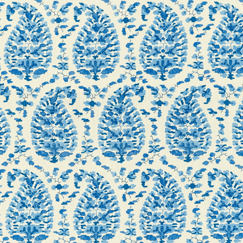 Brunschwig &amp; Fils Rougier Print Blue Fabric
