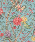 Brunschwig & Fils Luberon Print Aqua/Multi Fabric