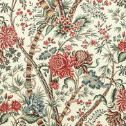 Brunschwig & Fils Luberon Print Red/Teal Fabric