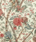 Brunschwig & Fils Luberon Print Red/Teal Fabric