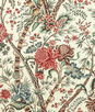Brunschwig & Fils Luberon Print Red/Teal Fabric