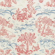 Brunschwig & Fils Valensole Print Red/Blue Fabric