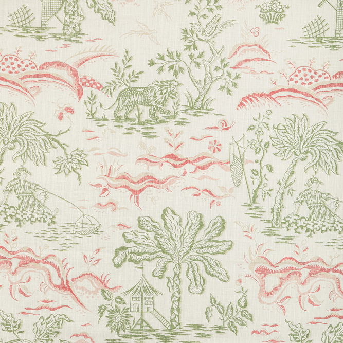 Brunschwig &amp; Fils Valensole Print Leaf/Rose Fabric