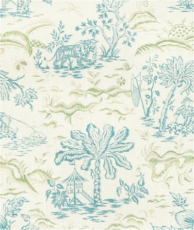 Brunschwig & Fils Valensole Print Teal/Leaf Fabric