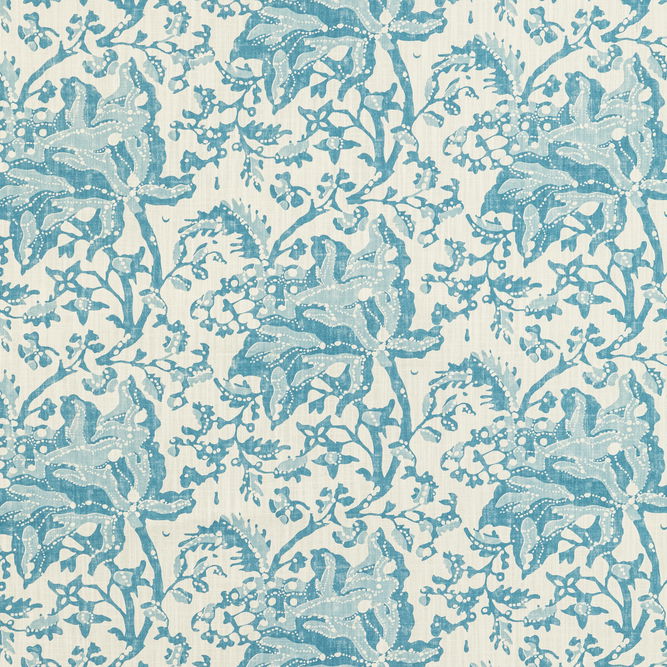 Brunschwig &amp; Fils Weymouth Print Aqua Fabric