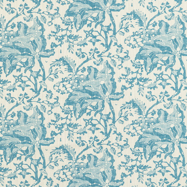 Brunschwig &amp; Fils Weymouth Print Aqua Fabric