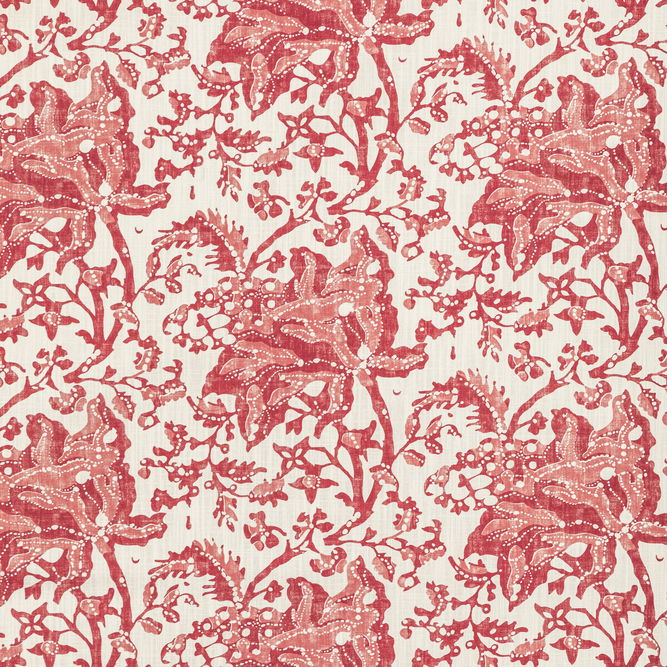 Brunschwig &amp; Fils Weymouth Print Red Fabric