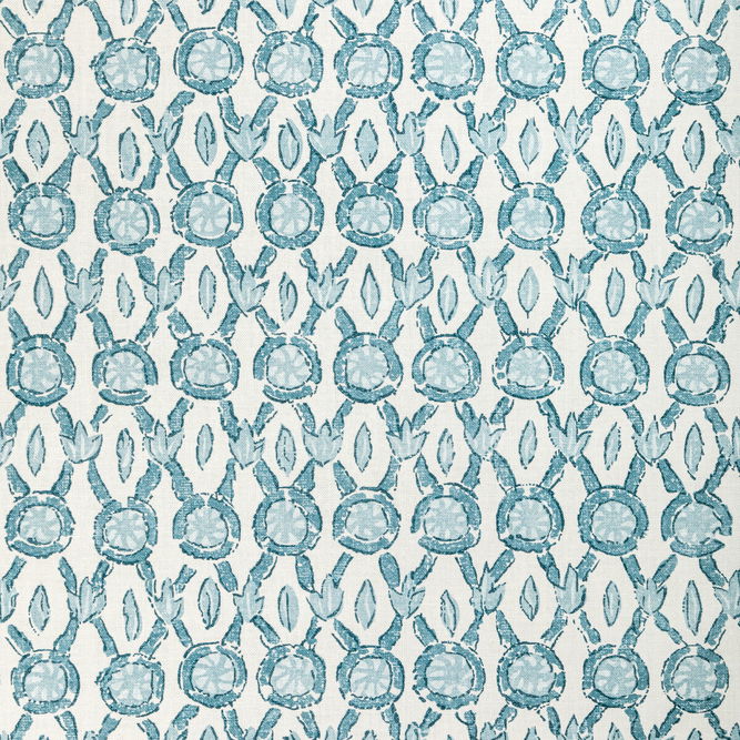 Brunschwig &amp; Fils Galon Print Aqua Fabric
