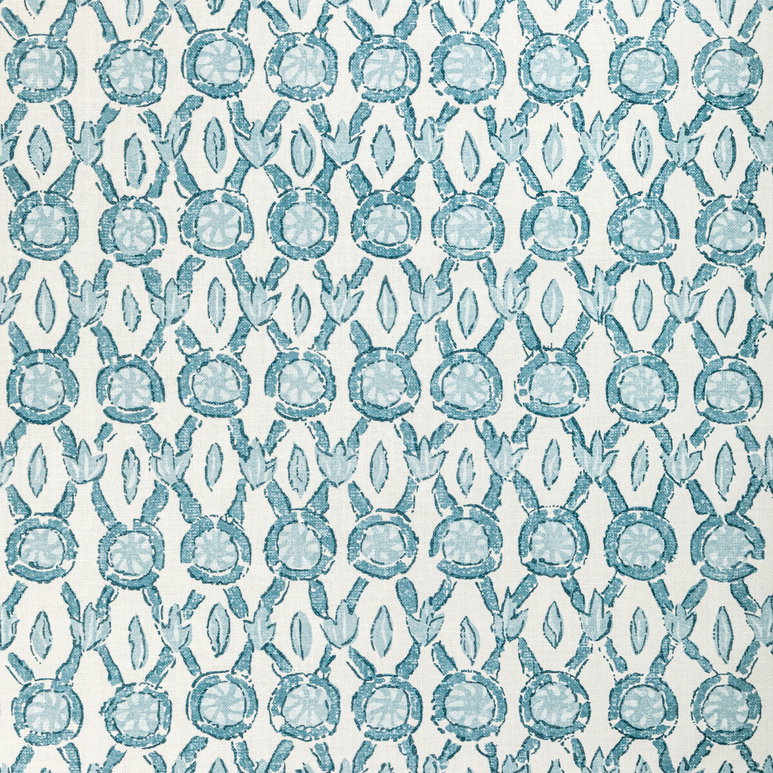 Brunschwig &amp; Fils Galon Print Aqua Fabric