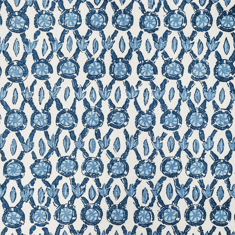 Brunschwig &amp; Fils Galon Print Blue Fabric