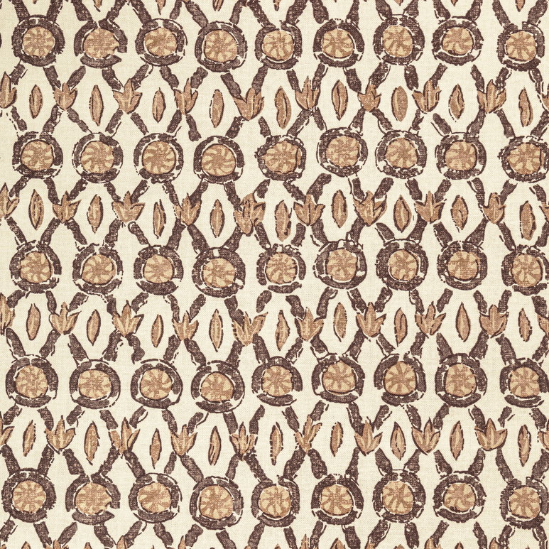Brunschwig &amp; Fils Galon Print Mocha Fabric