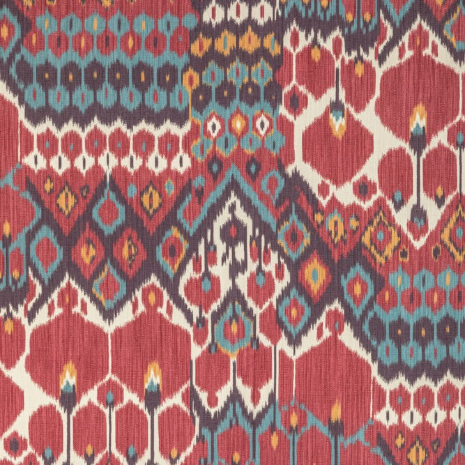 Brunschwig &amp; Fils Bonnieux Print Berry/Aqua Fabric