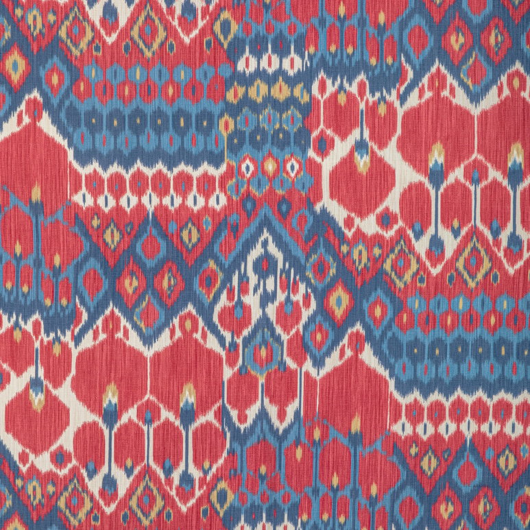 Brunschwig &amp; Fils Bonnieux Print Red/Blue Fabric